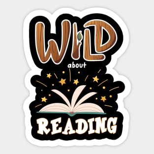 WILD ABOUT READING Librarian Book Across America bookish Sticker